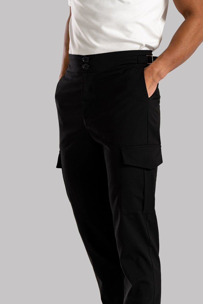 CARGO TAILORED TROUSERS  - BLACK